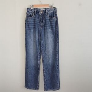 Oat New York Women's High Waisted Dark Wash Wide Leg Jeans Size 6/28